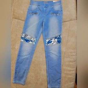 Girls Justice flip sequin jeggings new size 10